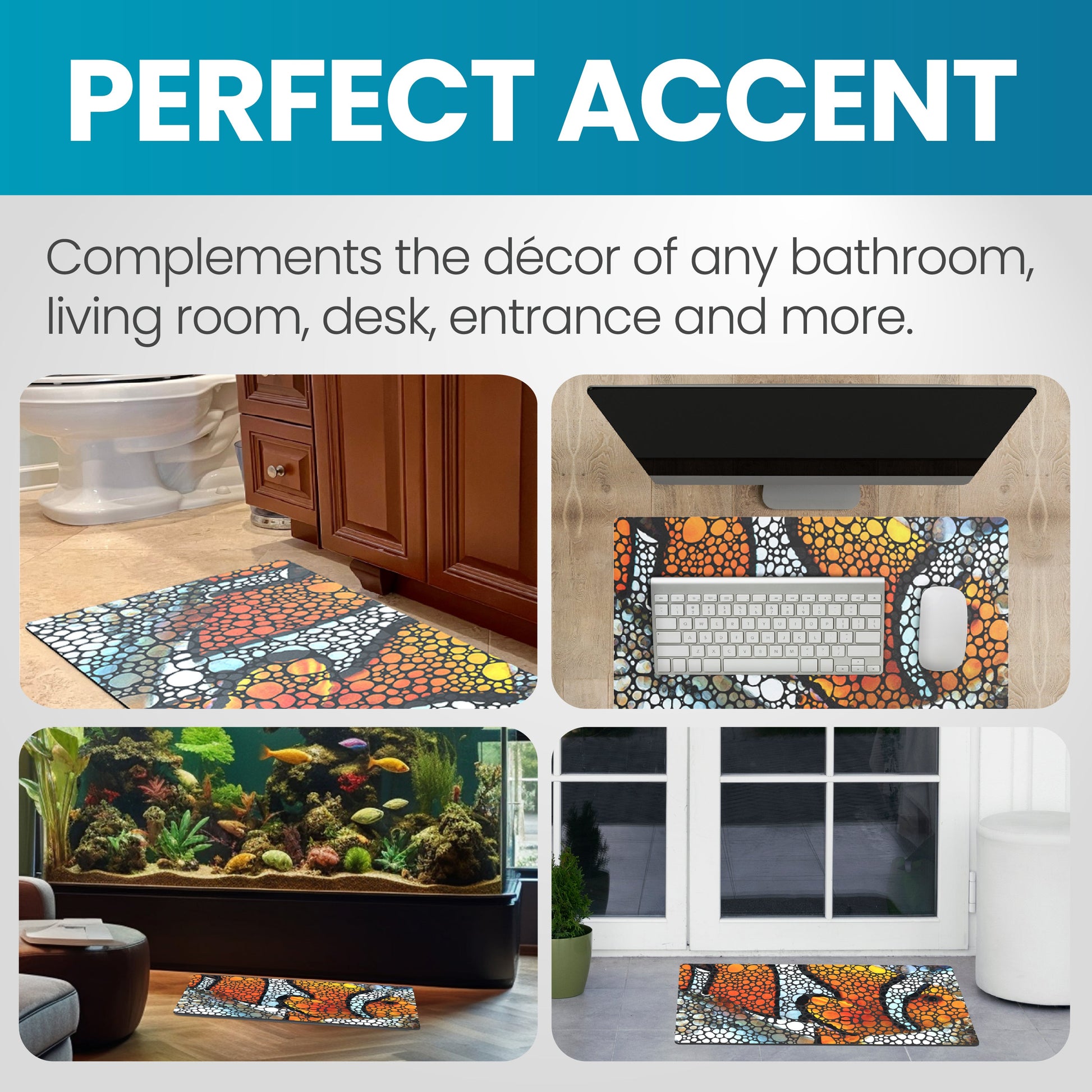 Flipper Aquarium Mat with Clownfish Artwork Flipper Aquarium Products