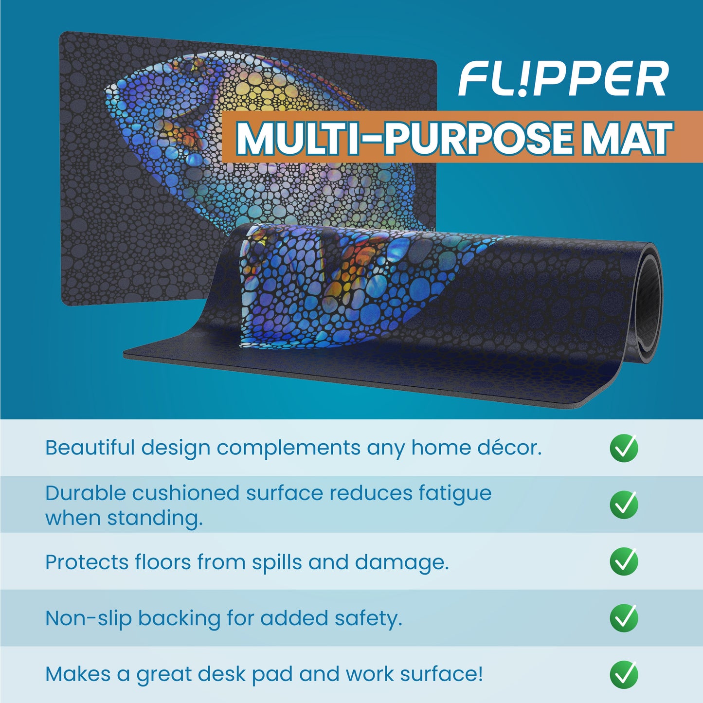 Flipper Aquarium Mat with Tang Artwork Flipper Aquarium Products