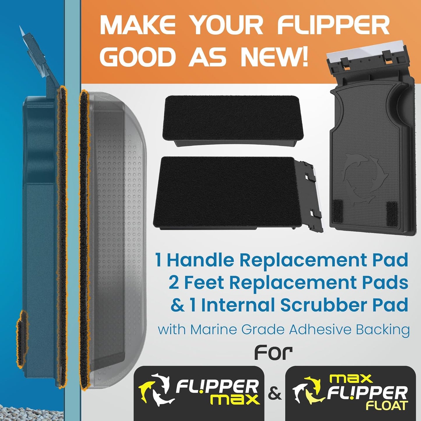 Flipper Max Universal Maintenance Kit Replacement Blades Flipper Aquarium Products