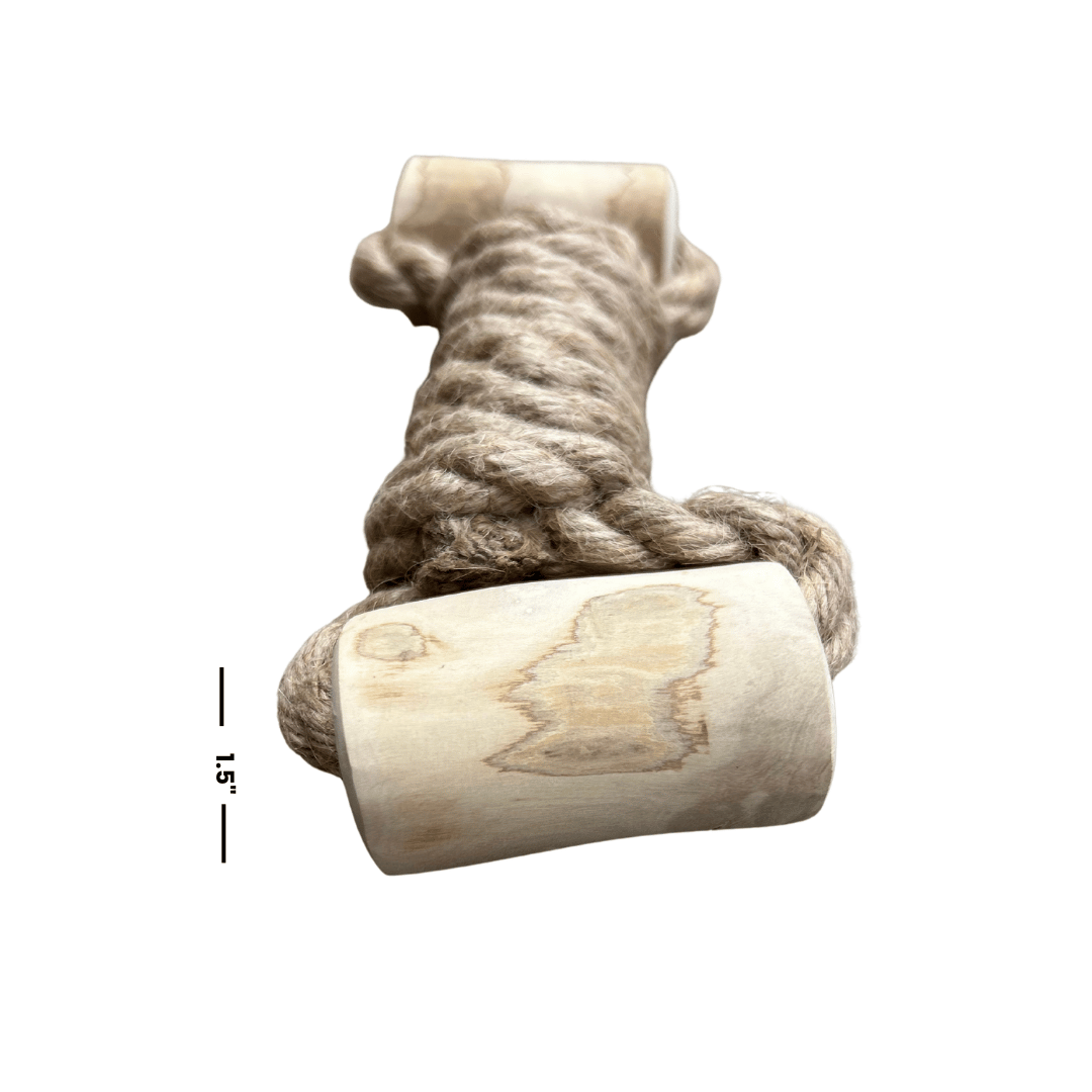 hemp rope + coffee wood toy hemp rope dog pull toys rōmng