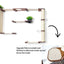 The Gardens - Modern Cat Tree with Plants English Chestnut Bamboo Natural Canvas Mini Garden Leaf Shelf Cat Condo Catastrophic Creations