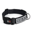 Omega Nylon Flat Collar + Built-in Hook & Loop Fastener Black Dog Collars Dogline