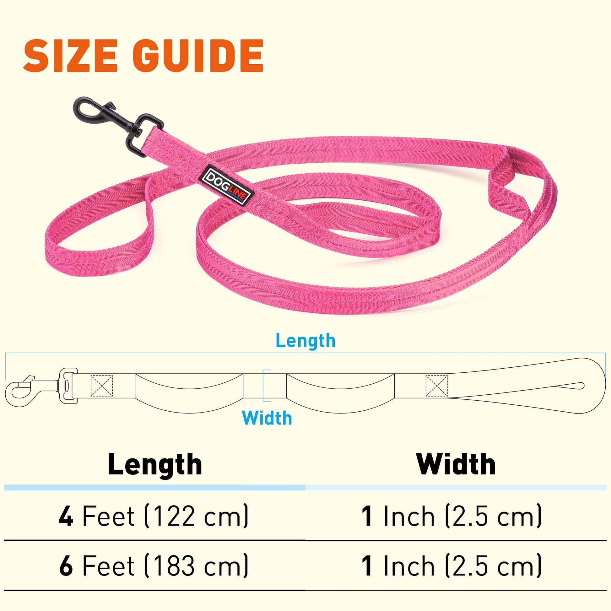 Nylon Multi-Handle Flat Dog Leash Dog Leashes Dogline