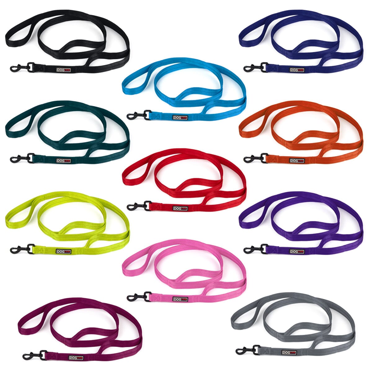Nylon Multi-Handle Flat Dog Leash Dog Leashes Dogline