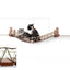 Double Cat Hammock and Climbing Bridge Combo English Chestnut Bamboo Natural Canvas 34" Cat Bridge Catastrophic Creations