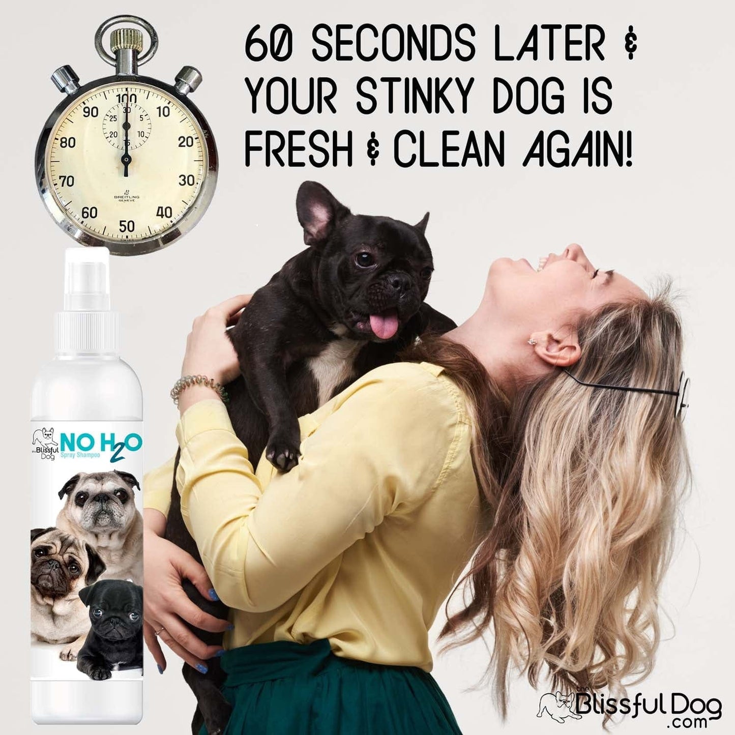 No H20 Spray Pet Shampoo SPRAY SHAMPOO The Blissful Dog
