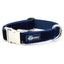 Navy Velvet Essential Dog Collar 1 inch wide 2 Hounds Design