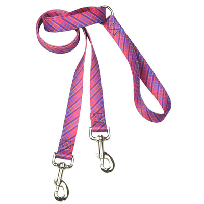 Neon Sunrise Plaid Double Connection Leash – EarthStyle 2 Hounds Design
