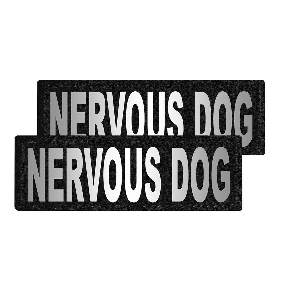 Removable Reflective Patches (Set of 2) "NERVOUS DOG" Dog Harnesses Dogline