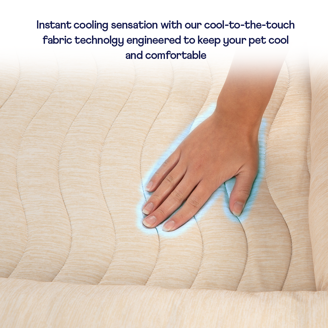 PupChill™ Cooling 4-Bolster Dog Bed - Arctic Sand Dog Beds Paw.com