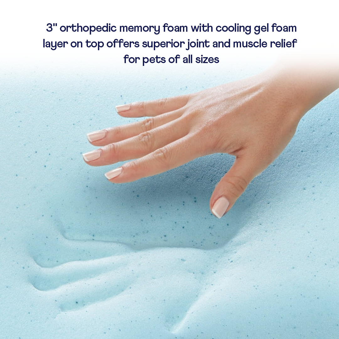 PupChill™ Cooling 4-Bolster Dog Bed - Arctic Sand Dog Beds Paw.com