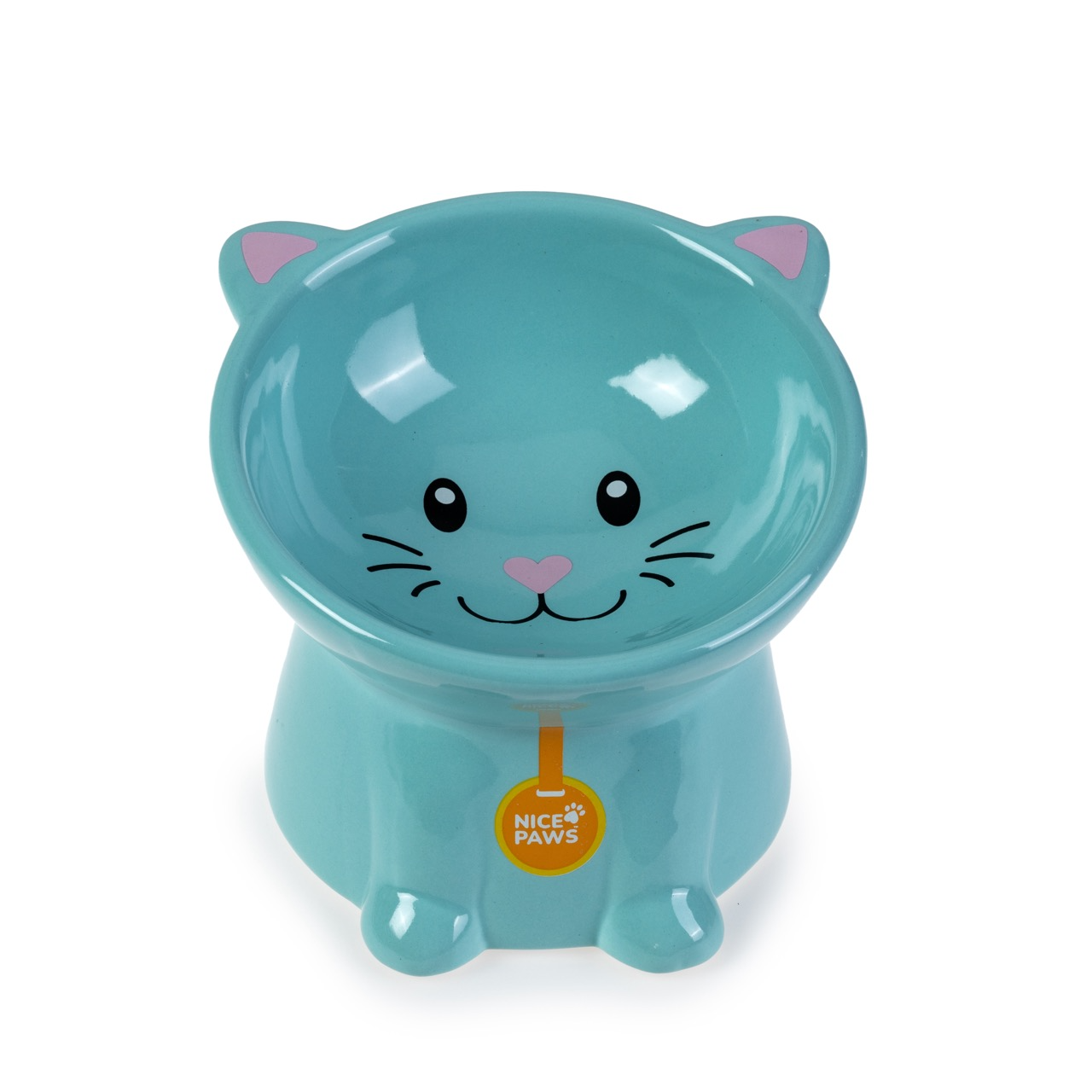 Nice Paws Tilted Cat Bowls Blue Bowls and Dishes Nice Paws