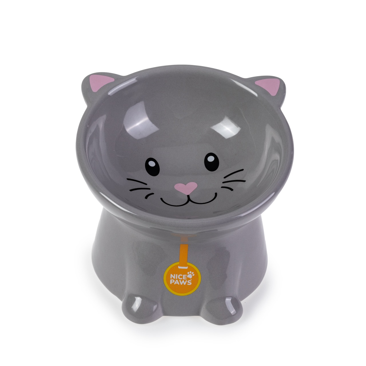 Nice Paws Tilted Cat Bowls Gray Bowls and Dishes Nice Paws