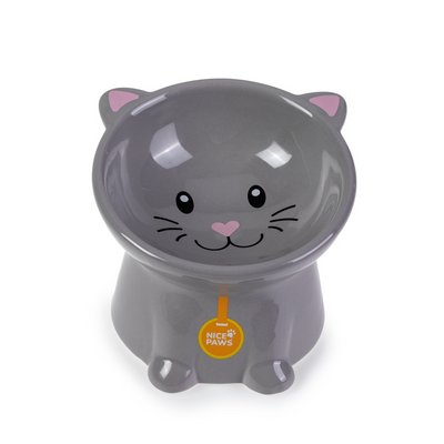 Nice Paws Tilted Cat Bowls Gray Bowls and Dishes Nice Paws