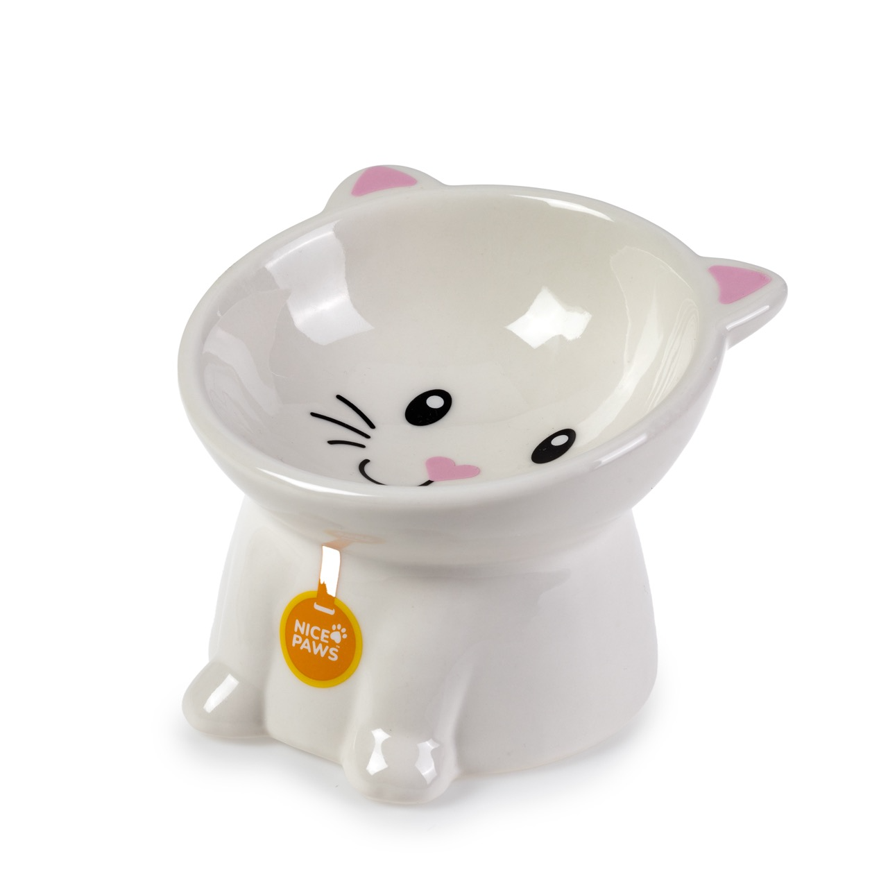 Nice Paws Tilted Cat Bowls White Bowls and Dishes Nice Paws
