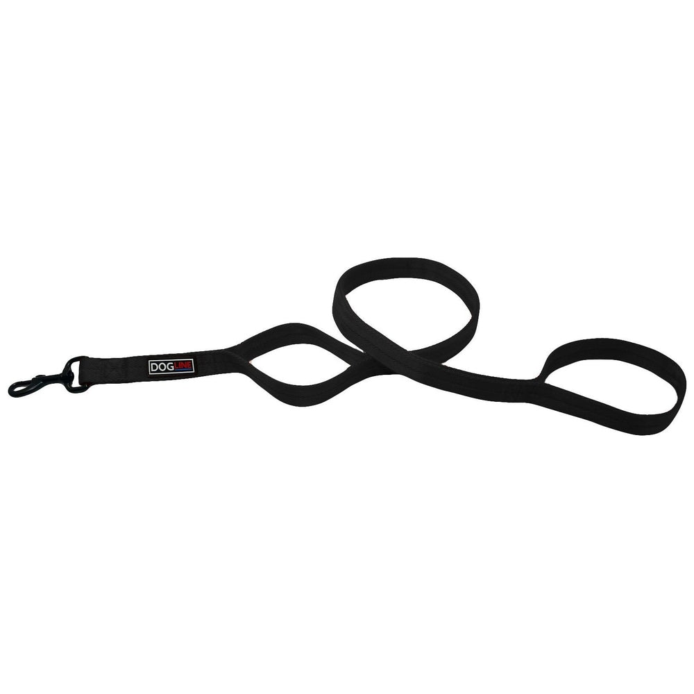Nylon Multi-Handle Flat Dog Leash Black 4' 2 Handle Dog Leashes Dogline