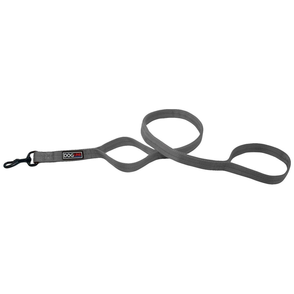 Nylon Multi-Handle Flat Dog Leash Grey 4' 2 Handle Dog Leashes Dogline