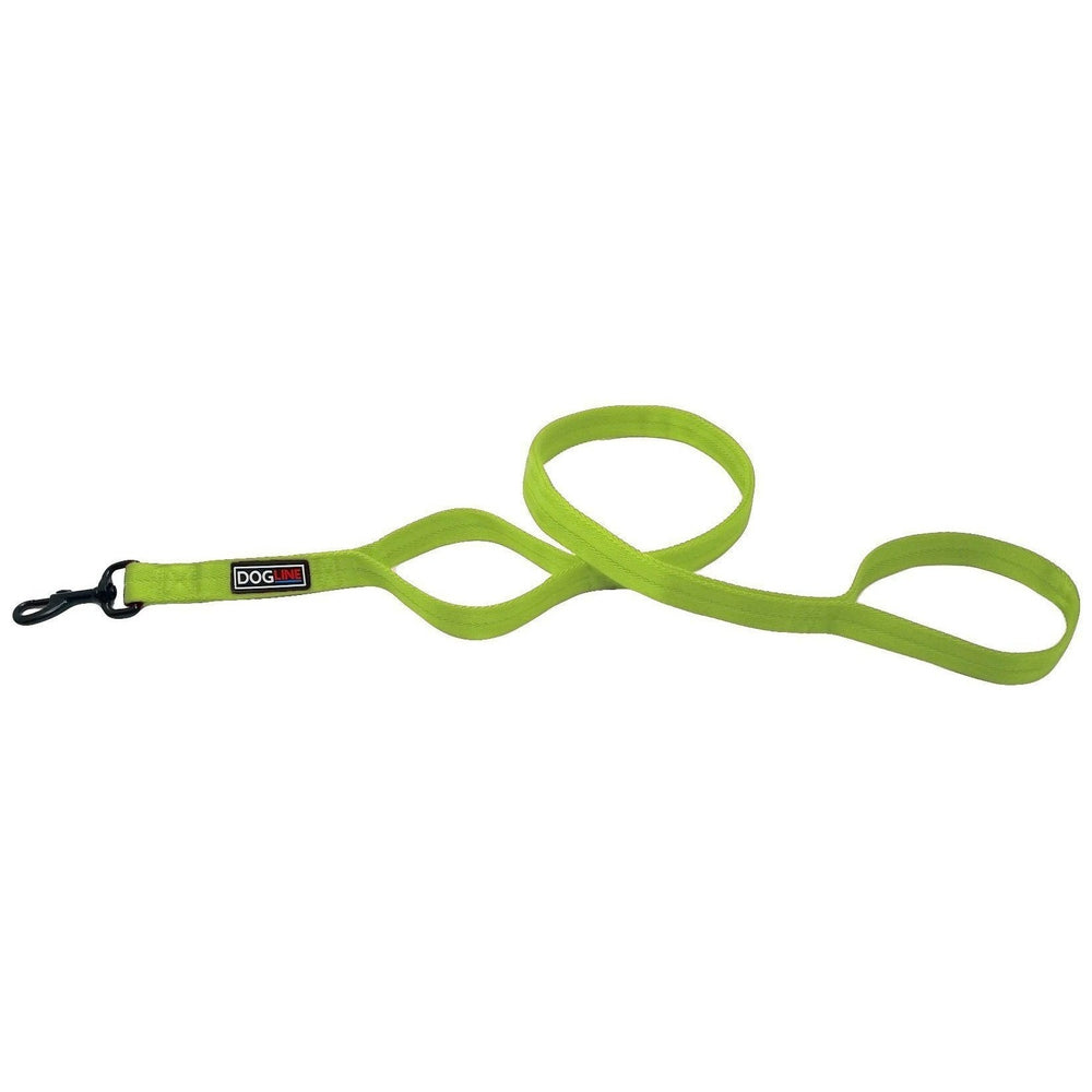 Nylon Multi-Handle Flat Dog Leash Lime Green 4' 2 Handle Dog Leashes Dogline