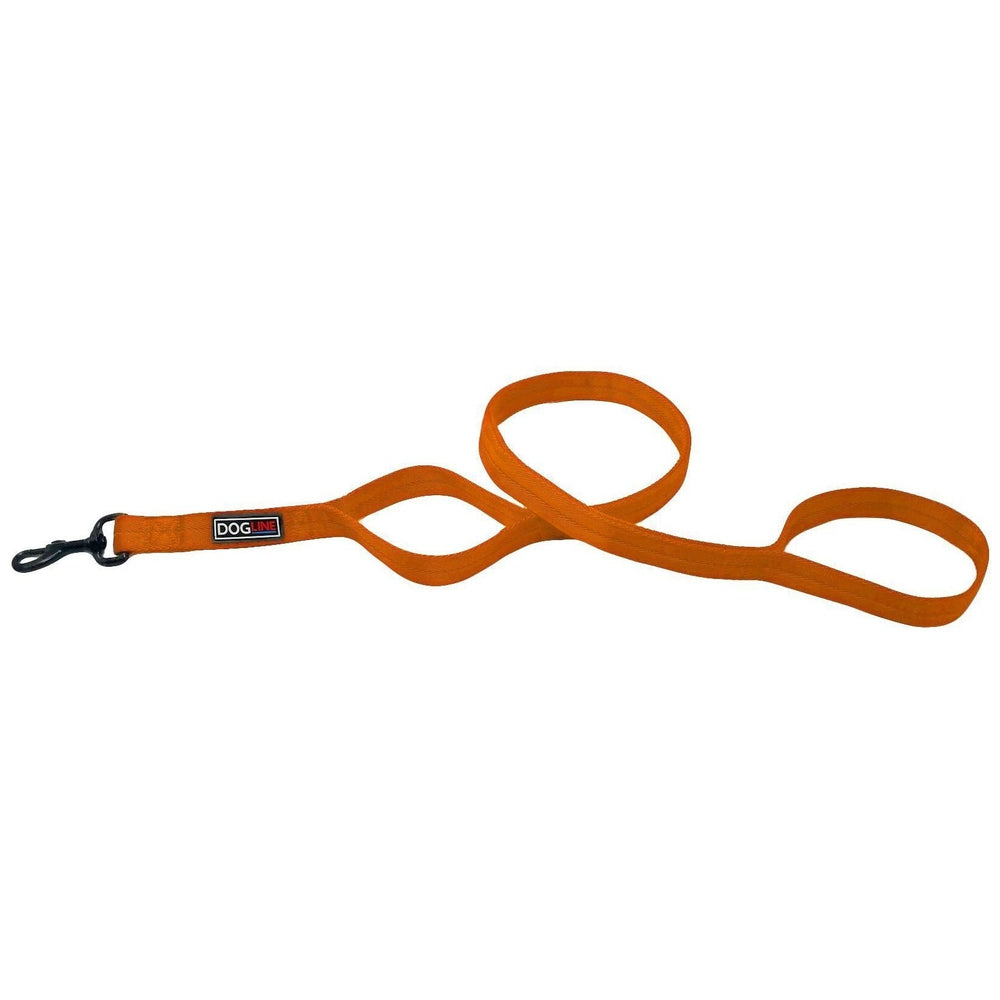 Nylon Multi-Handle Flat Dog Leash Orange 4' 2 Handle Dog Leashes Dogline