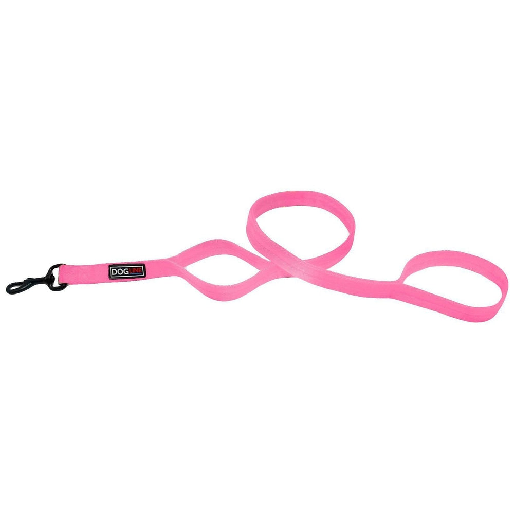 Nylon Multi-Handle Flat Dog Leash Hot Pink 4' 2 Handle Dog Leashes Dogline