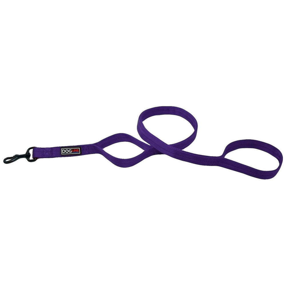 Nylon Multi-Handle Flat Dog Leash Purple 4' 2 Handle Dog Leashes Dogline