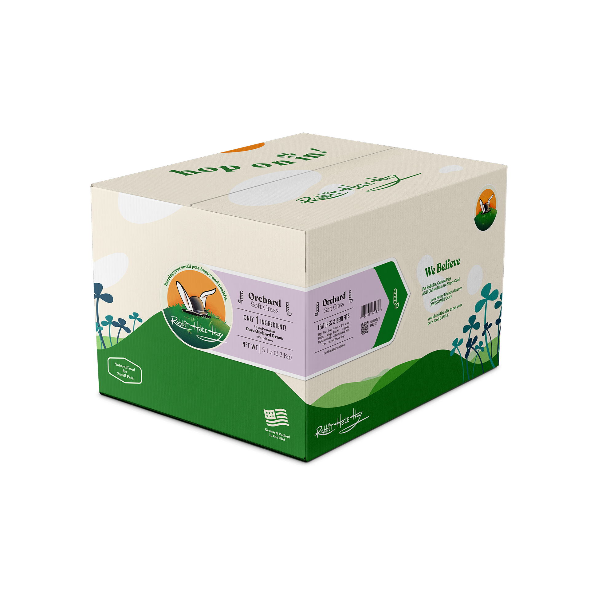 Rabbit Hole Hay Ultra Premium Soft Orchard Grass 5 lb Hay Rabbit Hole Hay