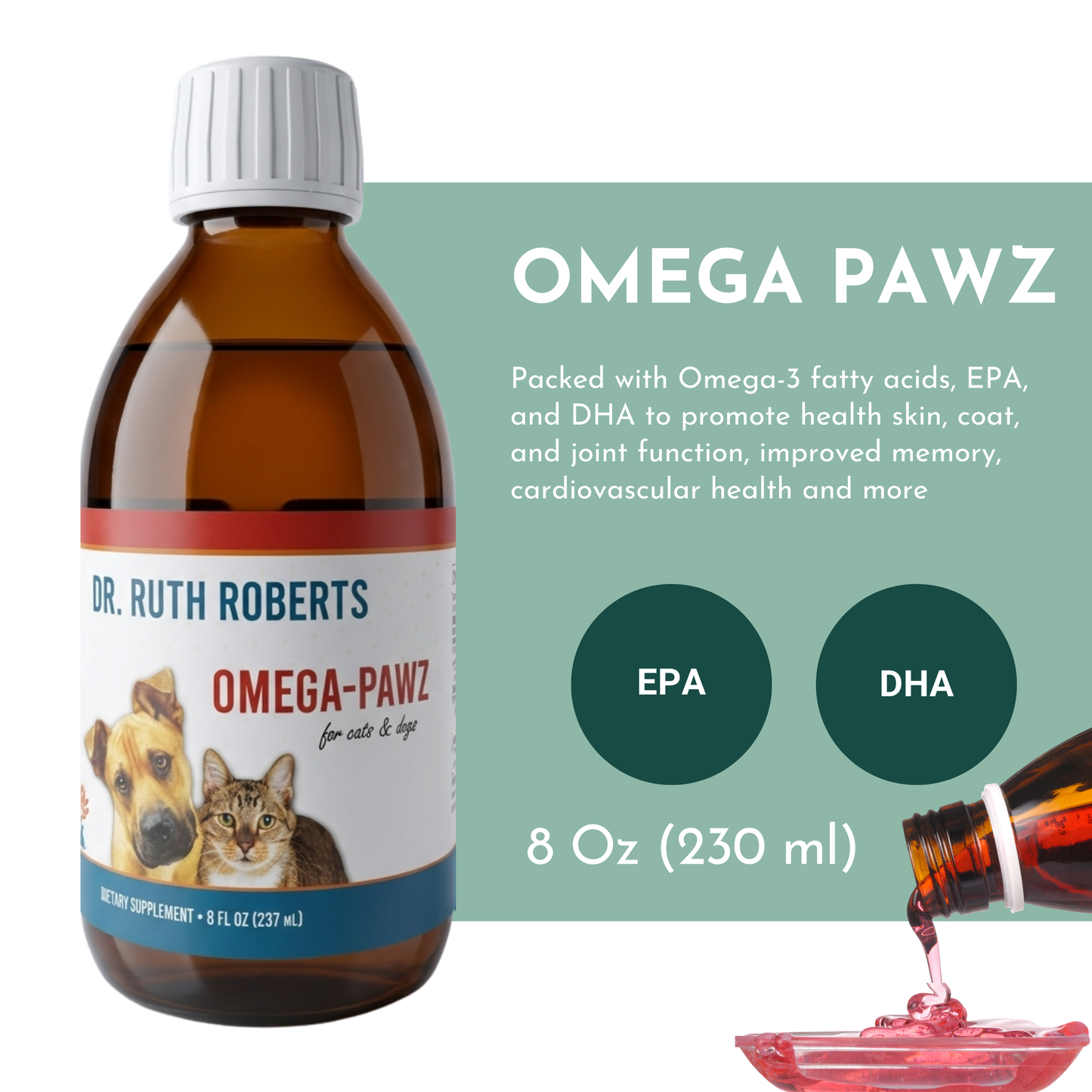 Omega Pawz - Liquid Omega 3 Oil for Dogs and Cats Animals & Pet Supplies Dr. Ruth Roberts