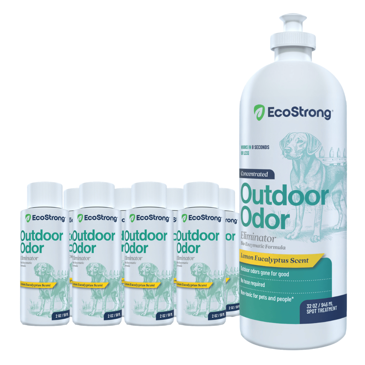 Outdoor Odor Eliminator 10 x 2 oz Shots and Sprayer Bottle Pet & Animal > Outdoor Odor EcoStrong