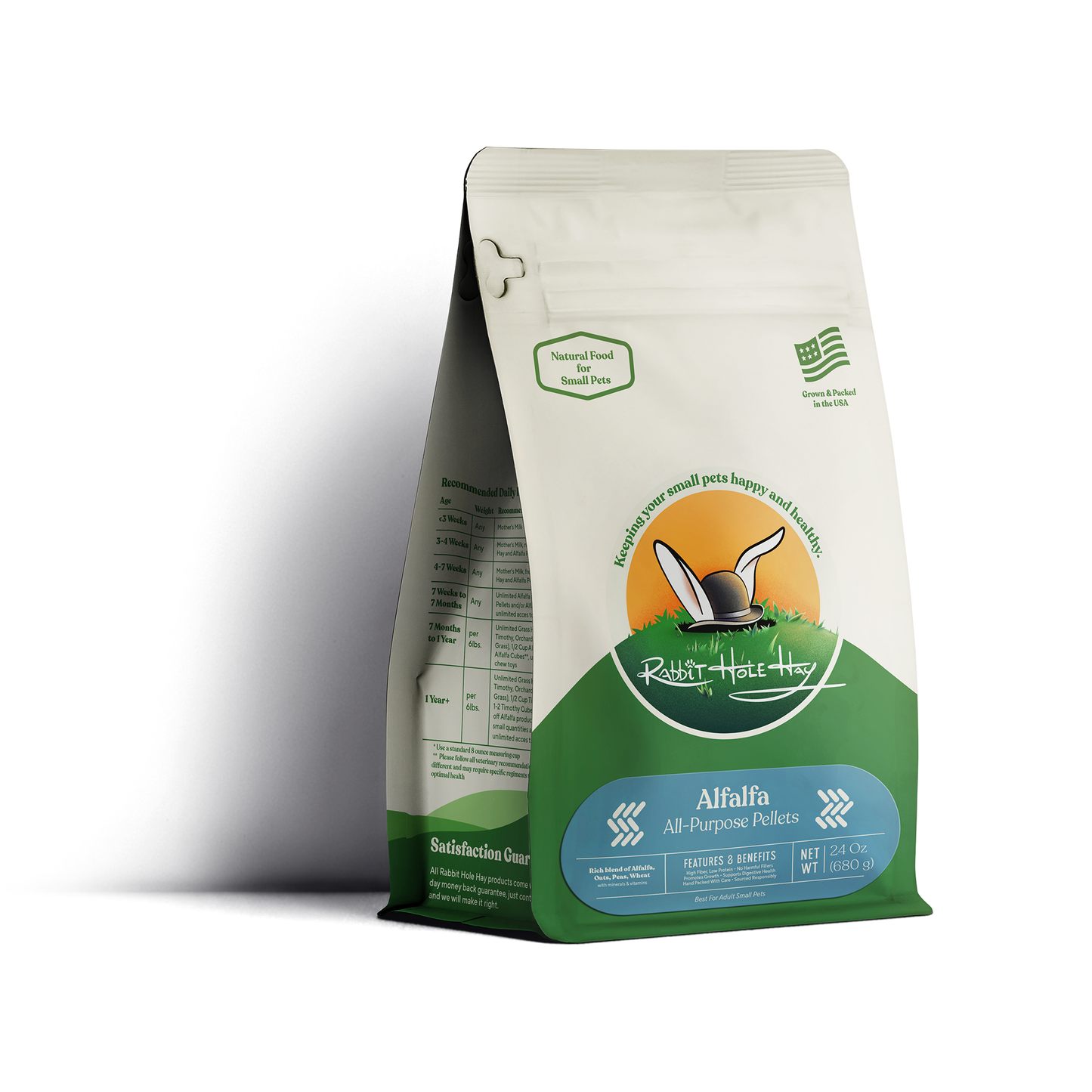 Rabbit Hole Hay All Natural Alfalfa Pellets 24 oz Pellets Rabbit Hole Hay