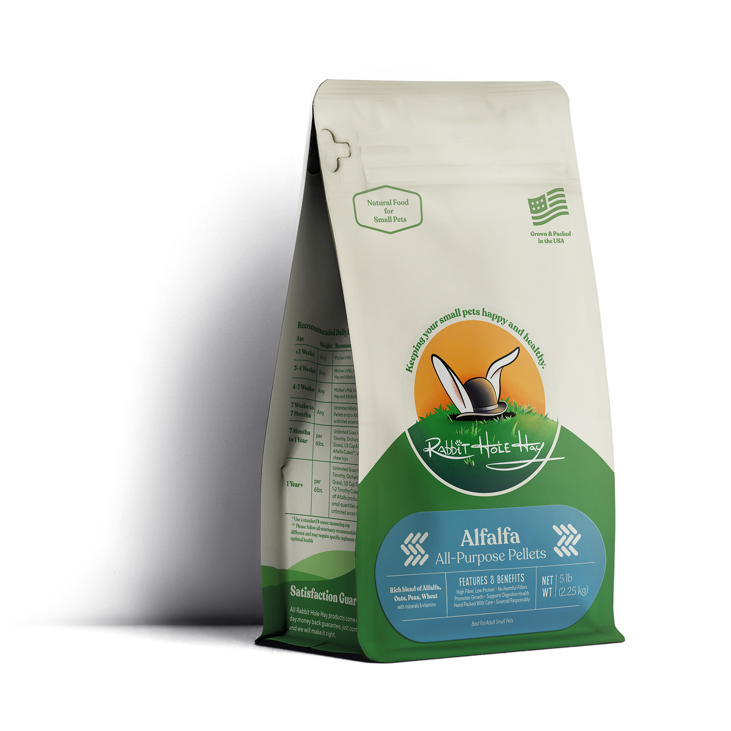 Rabbit Hole Hay All Natural Alfalfa Pellets 5 lb Pellets Rabbit Hole Hay