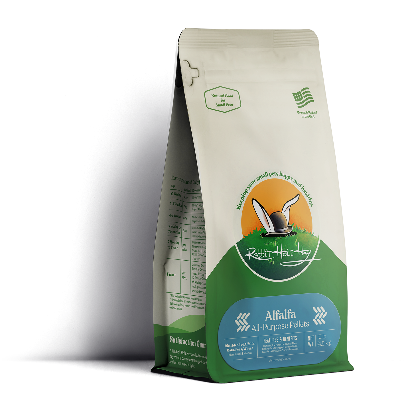 Rabbit Hole Hay All Natural Alfalfa Pellets 10 lb Pellets Rabbit Hole Hay