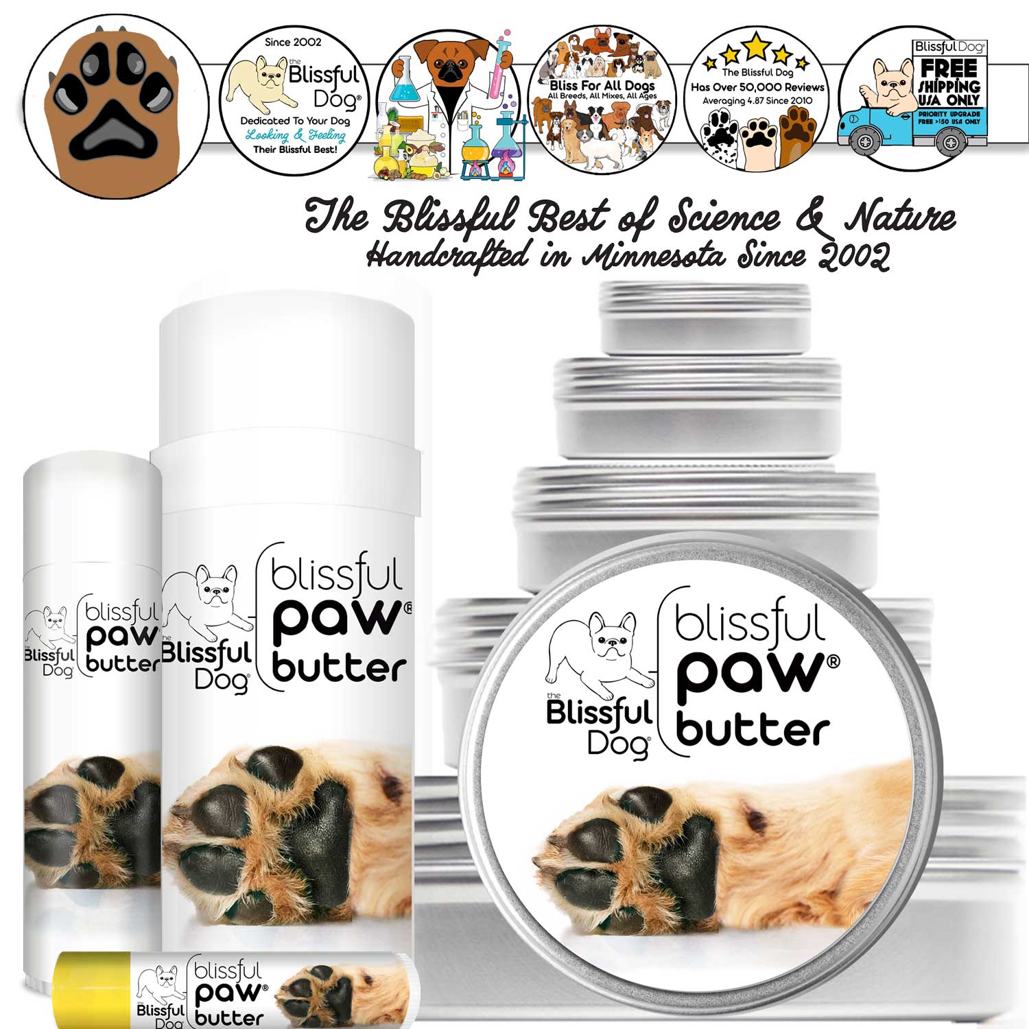 Blissful Paw® Butter Moisturizes Rough, Dry Paw Pads TIN-1OZ PAW BUTTER The Blissful Dog