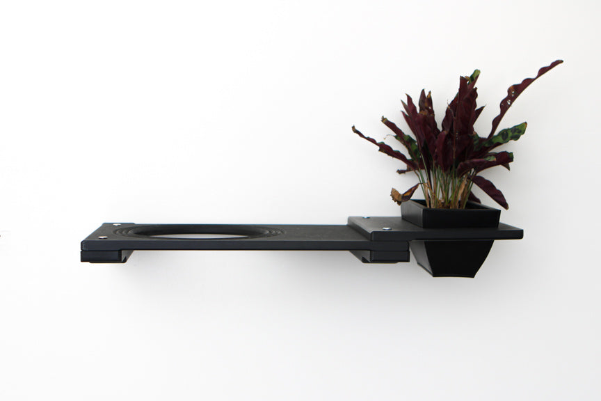 Cat Plant Stand for Wall Onyx Bamboo 18" Escape Hatch Cat shelves/bed Catastrophic Creations