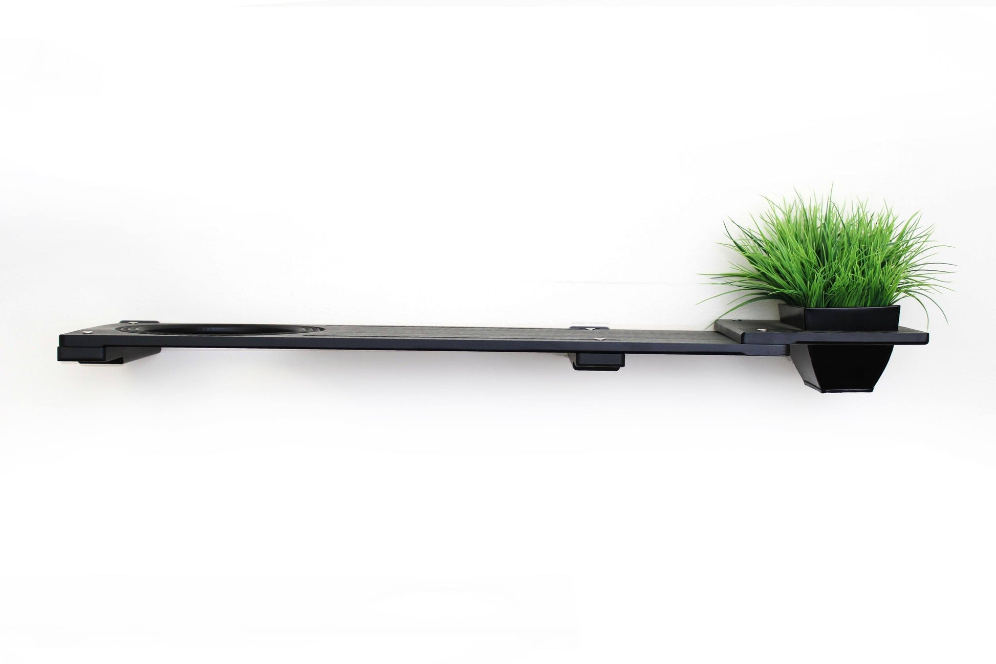 Cat Plant Stand for Wall Onyx Bamboo 34" Slotted Escape Hatch Cat shelves/bed Catastrophic Creations