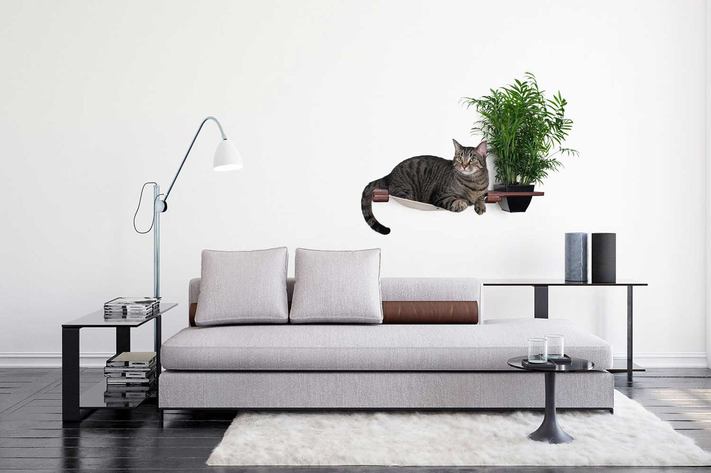 Cat Hammock Wall with Planter Cat Hammock Catastrophic Creations