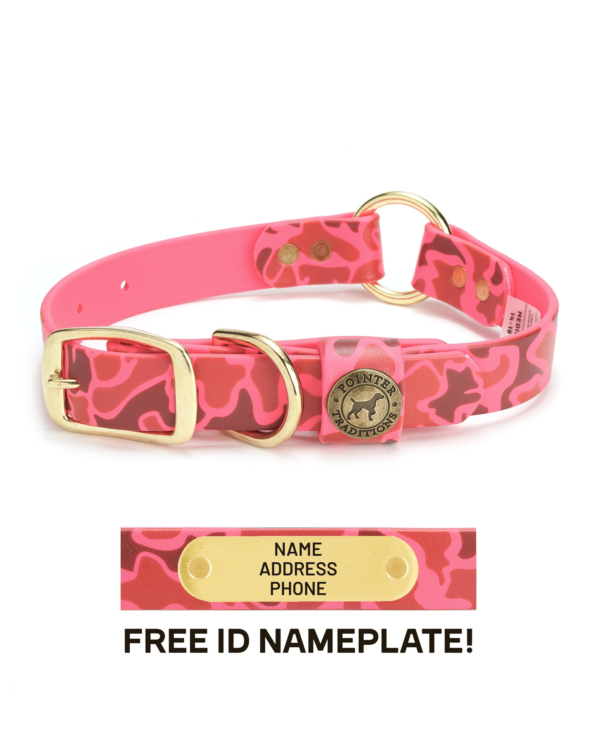 Hunting Dog Center Ring Collar - Blaze Pink Vintage Camo Dog Supplies Pointer Traditions
