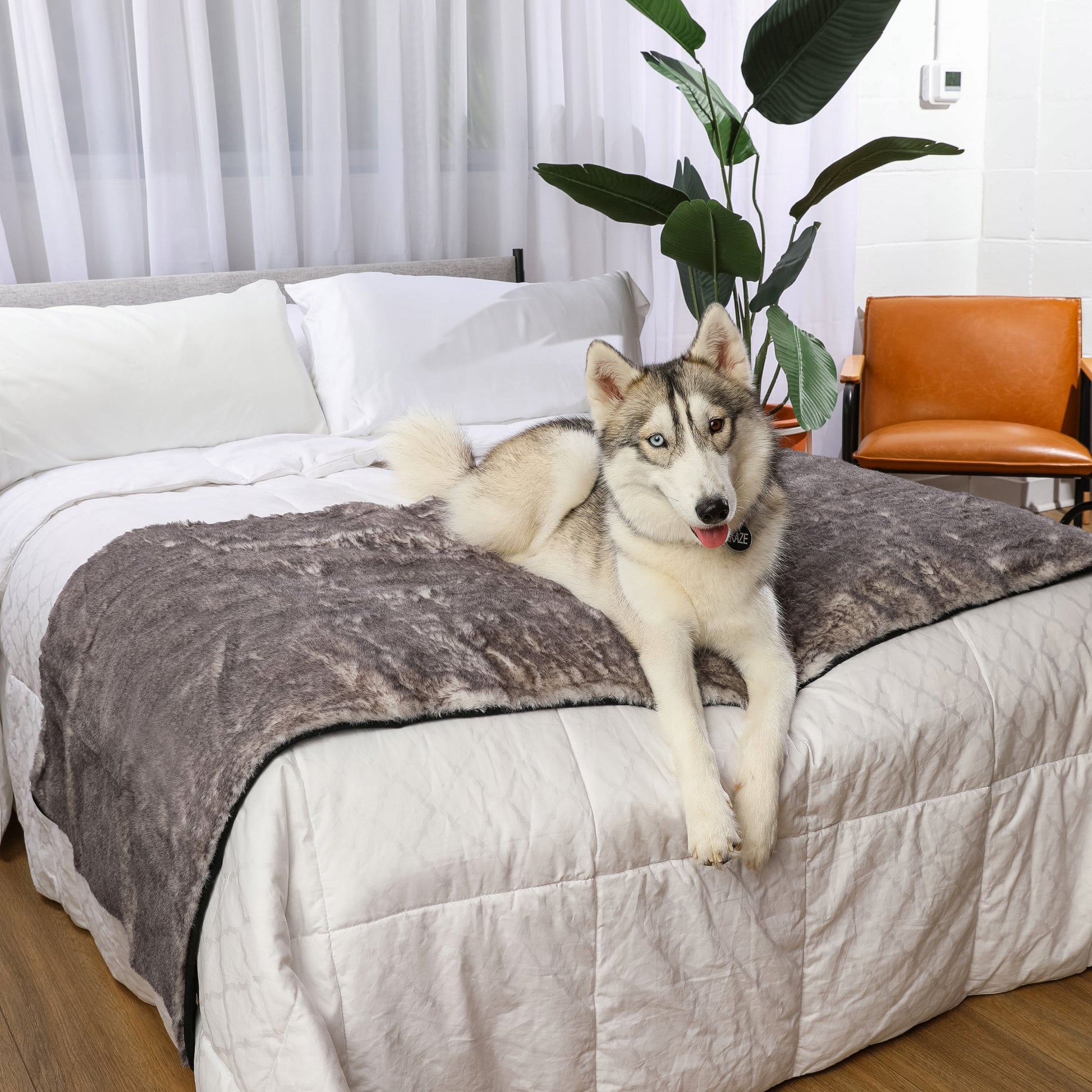 PupProtector™ Luxe Waterproof Bed Runner - Ultra Soft Chinchilla Dog Blanket Paw.com