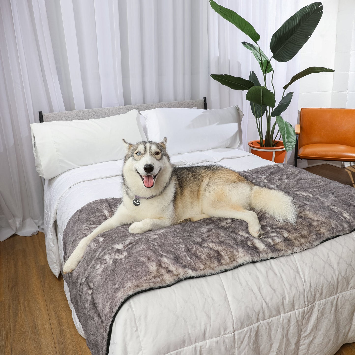 PupProtector™ Luxe Waterproof Bed Runner - Ultra Soft Chinchilla Dog Blanket Paw.com
