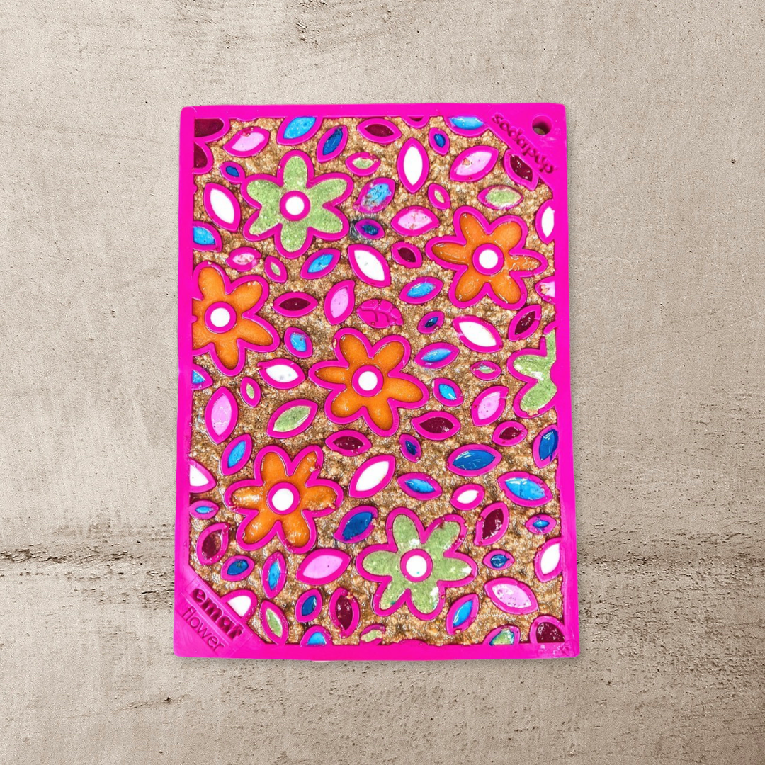 Flower Power eMat - Enrichment Lick Mat for Dogs and Cats | Flower Design | USA Made EMAT SodaPup/True Dogs, LLC