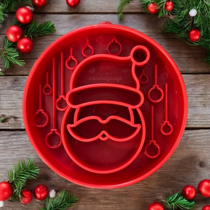 Santa Christmas eBowl Deep Slow Feeder Dog Bowl for Enrichment | USA Made EBOWL SodaPup/True Dogs, LLC