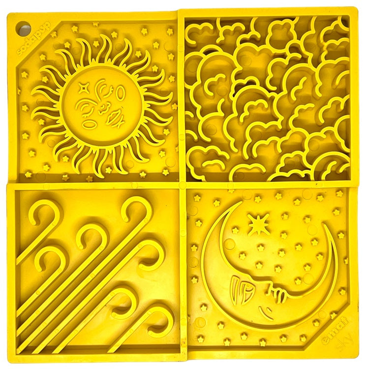 Sky eMat - Enrichment Lick Mat for Dogs and Cats | Celestial Design | SodaPup Yellow Sky emat EMAT SodaPup/True Dogs, LLC