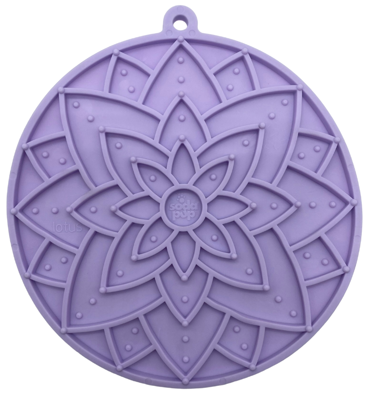 Lotus Design emat - Enrichment Lick Mat For Dogs and Cats - With Suction Cups | USA Made Pastel Purple Lotus emat EMAT SodaPup/True Dogs, LLC