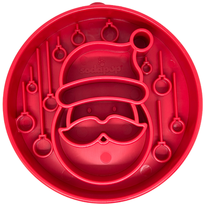 Santa Christmas eBowl Deep Slow Feeder Dog Bowl for Enrichment | USA Made Santa eBowl - red EBOWL SodaPup/True Dogs, LLC