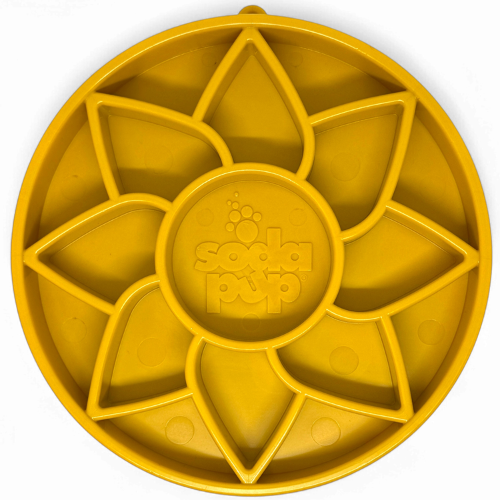 Sunflower eTray Shallow Slow Feeder Dog Bowl for Enrichment | USA Made Yellow ETRAY SodaPup/True Dogs, LLC