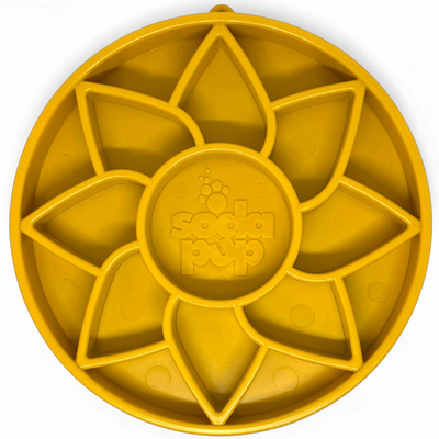 Sunflower eTray Shallow Slow Feeder Dog Bowl for Enrichment | USA Made Yellow ETRAY SodaPup/True Dogs, LLC