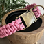 Cobra Braid in Pink & White Stripes - Handmade Dog Collar Cobra Braid Handmade Braided Collars Pawsh Pup Co.