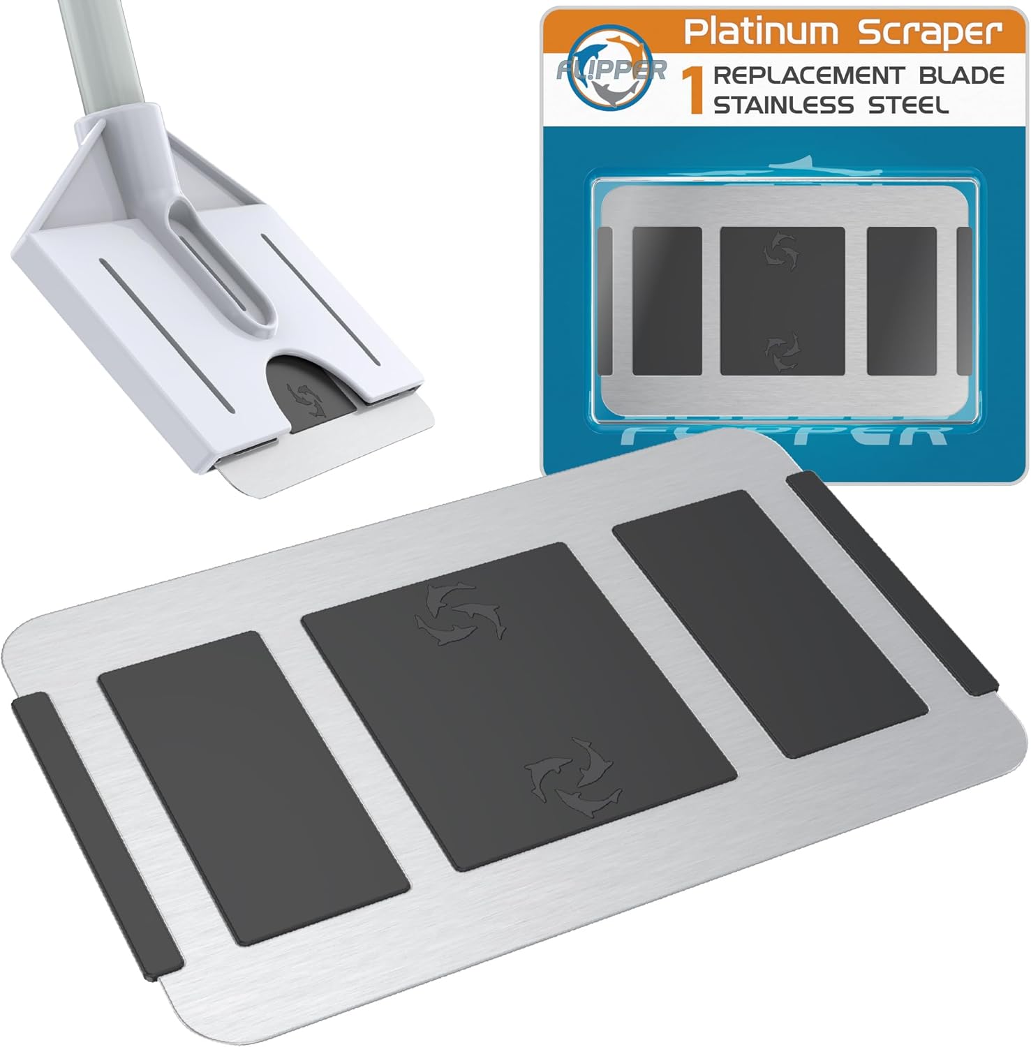 Flipper Platinum Credit Card Aquarium Algae Scraper Stainless Steel Blades Replacement Blades Flipper Aquarium Products