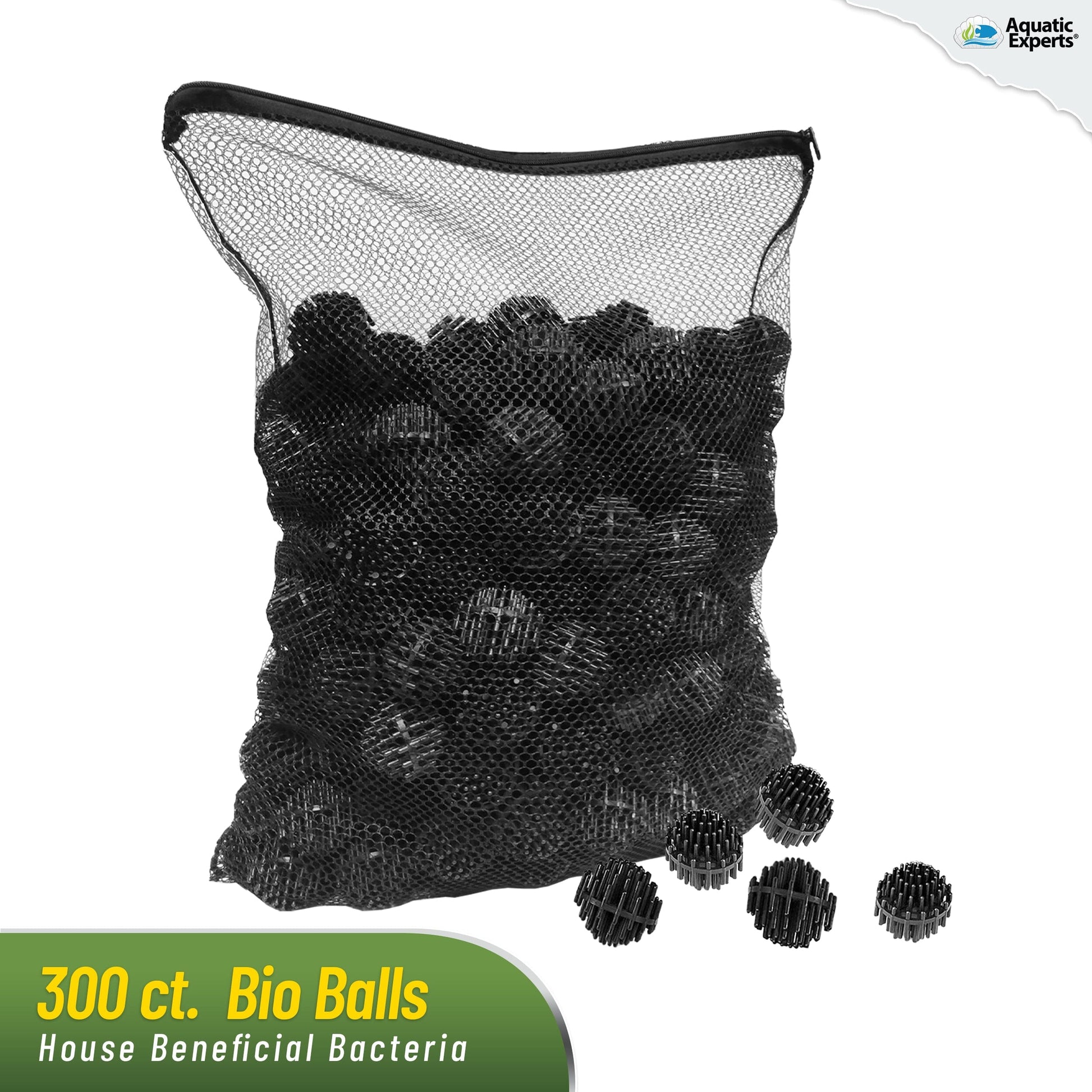 Pond Bundle - White Fine Filter Pad 12" x 72", Black Coarse FIlter Pad 12" x 72", 300 Count BioBalls with Mesh Bag Bundles Aquatic Experts