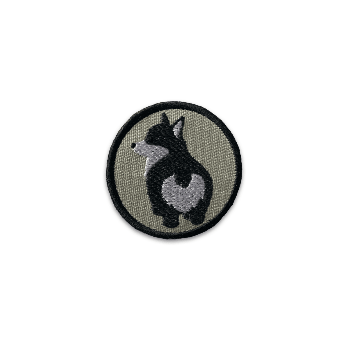 Gray Corgi Bum Patch Iron On K9 Sport Sack