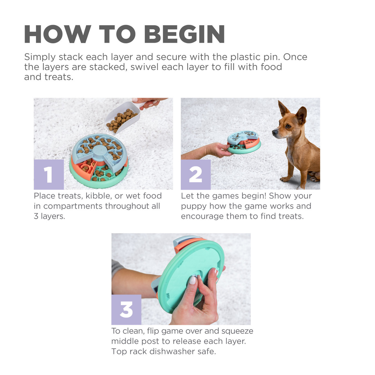 Nina Ottosson Puppy Lickin' Layers Multicolor Dog Slow Feeder Nina Ottosson